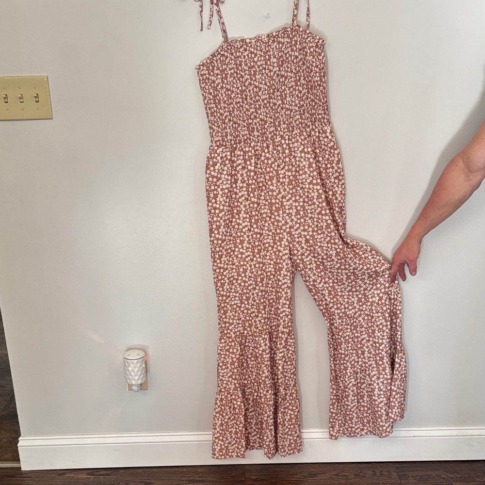 Floral Pink/brown Jumpsuit
